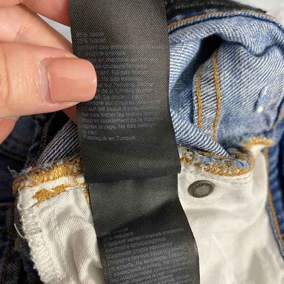 AllSaints AprilJeans Mid-Rise‎ Distressed Ripped Medium Wash Blue Size US 24 - Picture 11 of 12